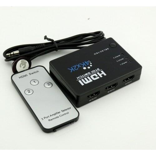 1pcs 3D 3 Port 4K HDMI Switcher Switch Selector Splitter Hub iR Remote For HDTV 1080P