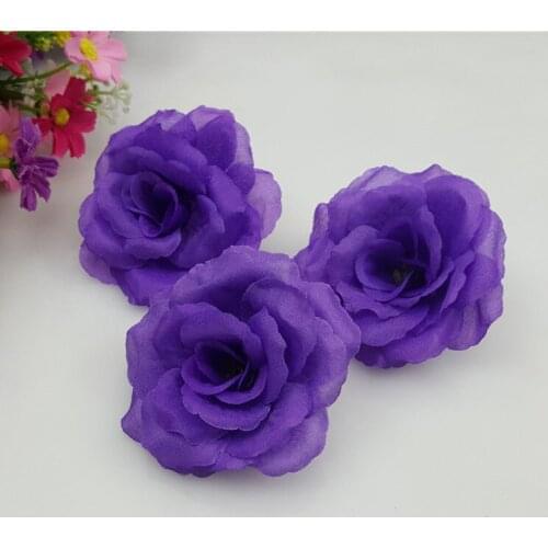 10PCS/Lot 8CM purple lavender Artificial Rose Silk Flower Heads DIY Wedding Home Decoration Festive Party Supplies multicolor