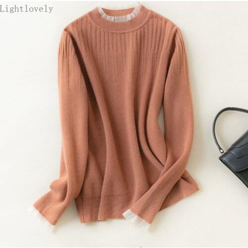 100% Cashmere Sweaters Women Casual Loose Knit Warm Sweater Women Basic Pullovers Autumn Winter Oversized Female Jumper Top