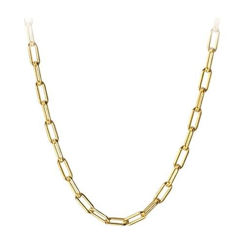 18K Gold 100% Authentic 925 Sterling silver Chain Necklace choker Pendant Gift Jewelry 40cm 45cm TLX2212