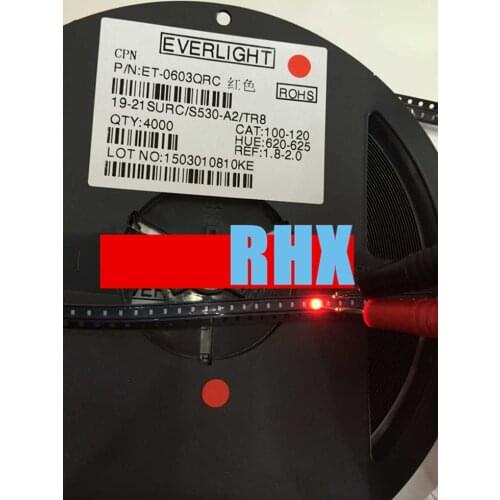 3000piece/lot 100%NEW FOR LED bead 0603 red superbright patch light 1608 red indicator light