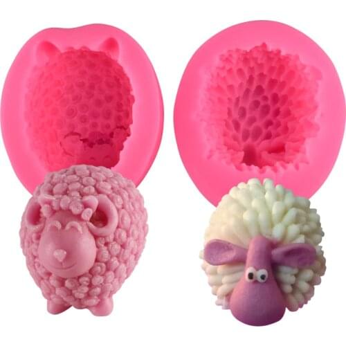 3D solid Sheep Molding turning over Sugar silicone Mold vehicle Aromatherapy Gypsum Expander Mold