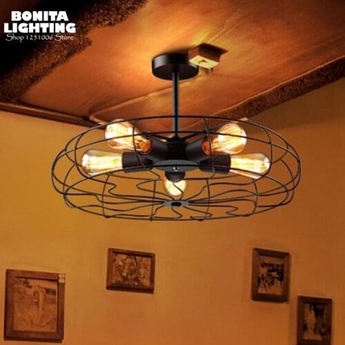 America Industry Wind Edison retro hanging lamps Fan pendant lamp ceiling Iron pendant lights for restaurants
