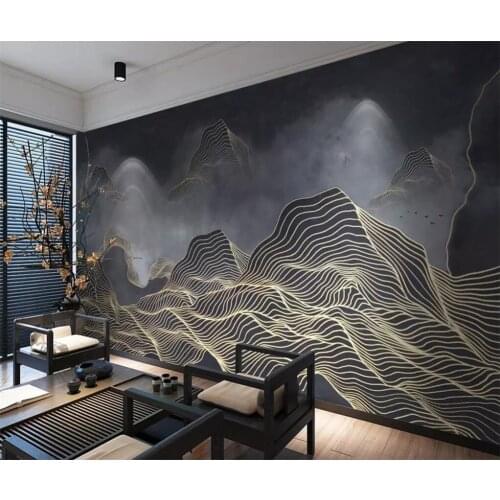 Beibehang Custom wallpaper 3D new Chinese abstract lines mood landscape background wall paintings 5d decorative wallpaper 8d