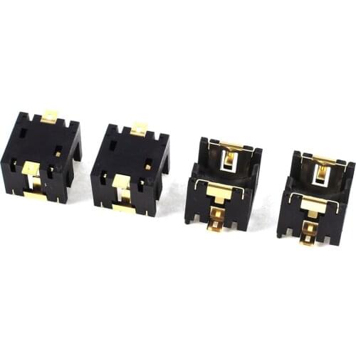 4 Pcs Black Plastic Button Coin Cell Battery Socket Holder for 2 x AG13/LR44