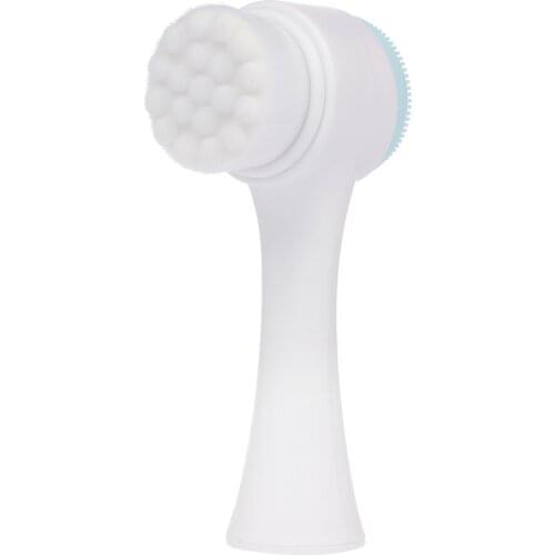 Double Side Face Brush Cleaner Facial Washing Skin Deep Cleaning Brush Pores Blackhead Exfoliator Manual Handheld Cleaning Tools