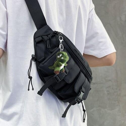Canvas chest bag tide messenger bag ins tide bag tooling function shoulder bag sports bag purse