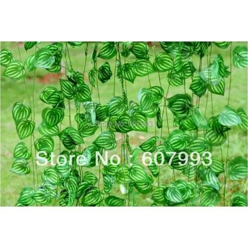 Artificial watermelon leaf silk ivy,faux fabric greenery vine, home house garden decoration vine, 60pcs