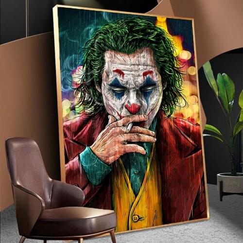 Movie Star Joker Oil Canvas Painting The Joker Man Prints Comic Joker Wall Posters Decoration Pictures for Living Room