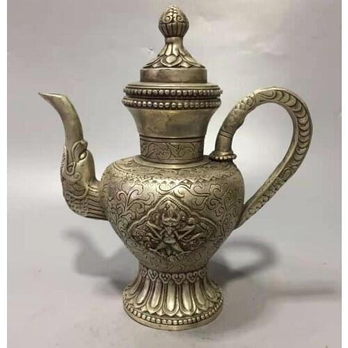 Chinese White copper Dapeng bird teapot crafts statue