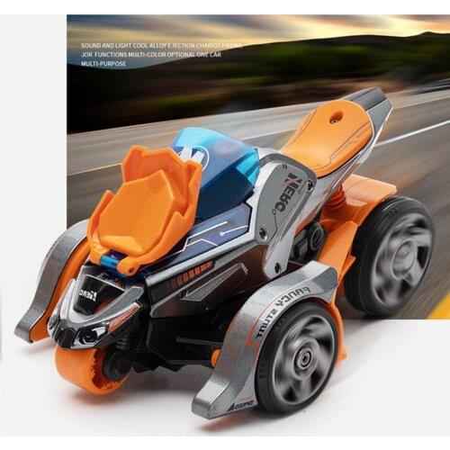 Creative Toy Car Alloy Ejection Two In One Chariot Motorcycle Cool Childrens Toy Model Chariot with Launcher for Kid Toys