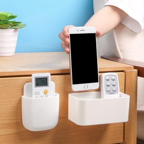 New Kitchen Storage Shelf Self Adhesive Wall Mounted Sundries Storage Box Remote Control Holder Kitchen Bathroom Accessories Hot
