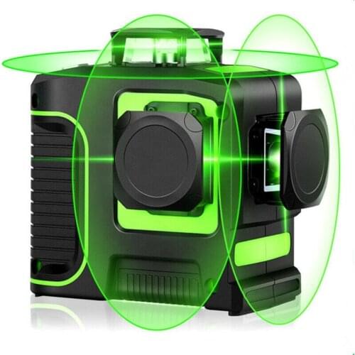 Lazer level green beam laser cross 12 line self ing 3d auto rotary construction nivel 360 degree machine tool