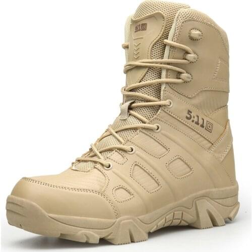 Mens Winter Large Size High Guild Boots Waterproof Anti-Skid field Combat Boots Comfortable Breathable Outdoor Leisure Boots