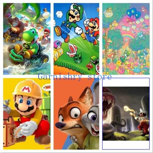 Full Drill DIY Diamond Painting Super Games 5D Diamond Embroidery Cross Stitch Kits Mosaic Home Decor Famous Cartoon Character