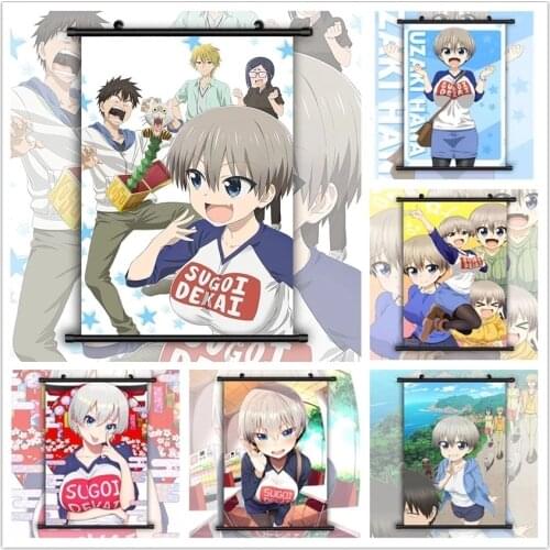 Wall Art Prints Canvas Hanging Uzaki-chan Wants to Hang Out Modern Solid PVC Hanging Scrolls Painting Poster Style Home Decor