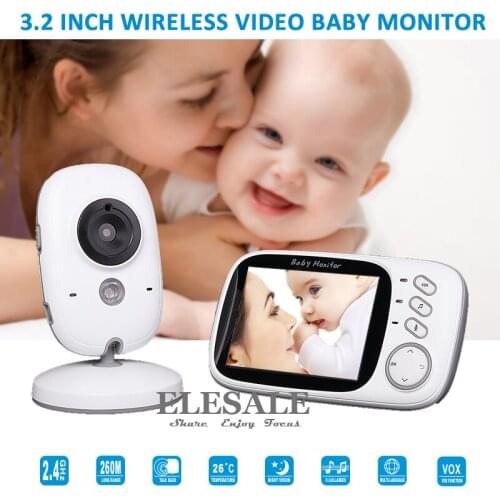 New 3.2" Video Baby Monitor Wireless Camera 2 Way Audio Intercom Night Vision Temperature Monitor Music For Baby Care