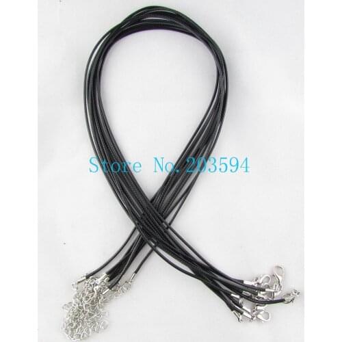 Wholesale 100pcs/lot Lobster Clasp Mixed Color 2mm Waxen Cord Necklace 45cm String Necklace DIY Material Making