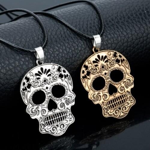 Skull Pendant Necklace Punk Style Skull Skeletor Head Shape Necklaces Rope Chain Cool Mens Necklace Gifts Accessories