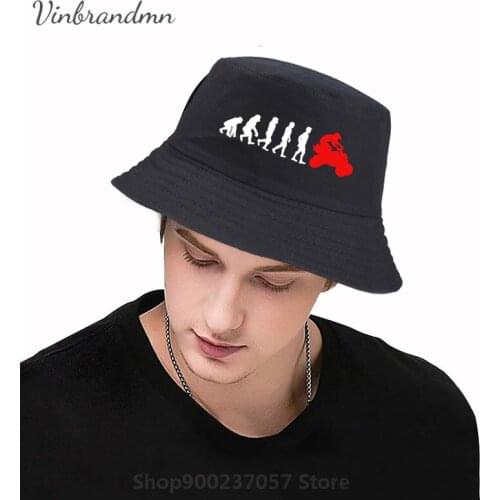 Parody Quad-Bikes Evolution Panama Bucket Hat Funny Quadricycle Four Wheeler Racing ATV perfect Idear Gift Bucket Cap