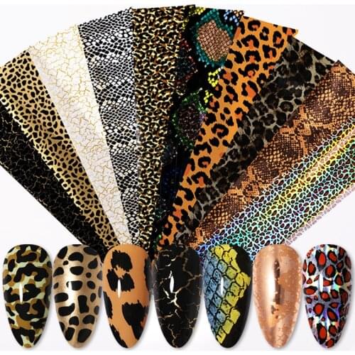 Snake Nail Transfer Design Foils Marble Nail Art Stickers Retro Pattern Nail Art Decals Slider DIY Nails Accessories Decoration
