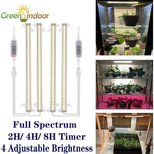 Grow Light Bars Full Spectrum Timer LED Phytolamp Plant Indoor Seedlings Flower Cultivation Growing Lamp With Power Adapter USB