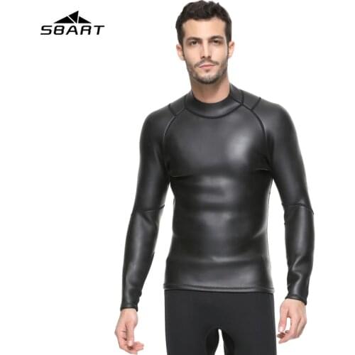 SBART 3MM Neoprene men Triathlon Swim Shirt Super elastic waterproof Snorkeling Smooth skin CR soft Light leather fabric T-shirt
