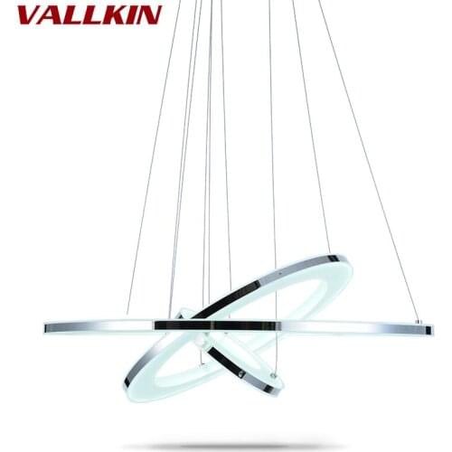 Modern LED Ring Stainless Acrylic Pendant Light 3 Ring Pendant Lamp Indoor LED Lamps Lighting Fixtures for Bar Dining Cafe Hotel