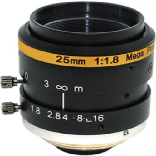 UHD 10MP 25MM F1.8 NO TV Distortion 2/3" sensor 0.5 MOD Machine Vision Lens For security IP CCTV camera(SL-MV2518C10MP-23)