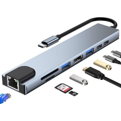 USB C HUB 3.0 8 in 1 Splitter Type c TO HDMI Adapter Baseus Usb Splitter HUB C Dock Laptop PC accessories For MacBook Pro Air M1