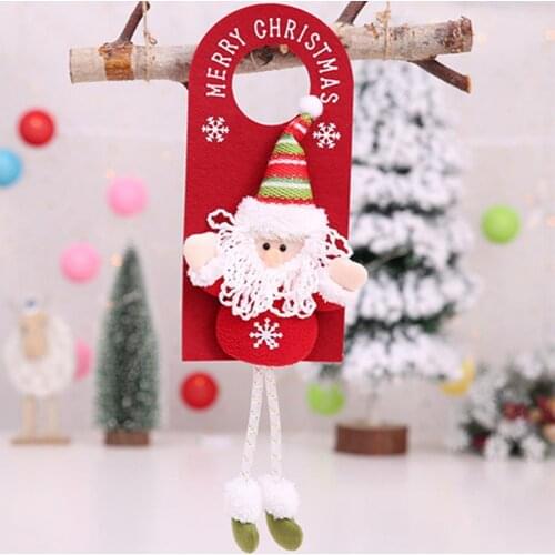 Adorable Hanging Ornament Eye-catching Wear Resistant Christmas Pendant Fabric No Odor 3D Christmas Door Hanger Decor for Home
