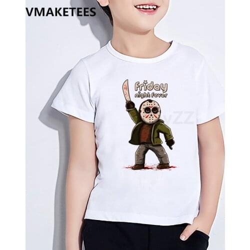 Friday Night Fever Jason Print Funny Kids T Shirt Horror Movie Killer Cartoon Children Clothes Baby Girls & Boys T shirt