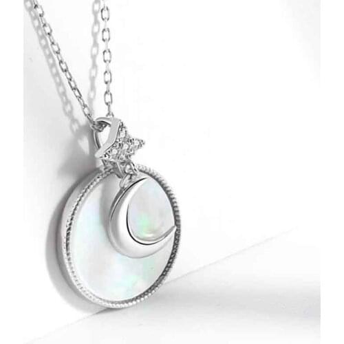 KOFSAC Elegant White Fritillaria Pendant Necklace For Women 925 Sterling Silver Jewelry Beautiful Mothers Day Birthday Gift