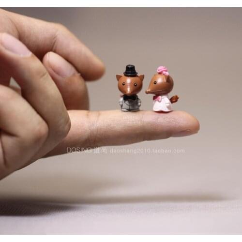 Animal Little Fox lovers Model Ornaments Cute Small Foxes Fairy Garden Miniature Accessories Decor Action Figure Figurine Toys