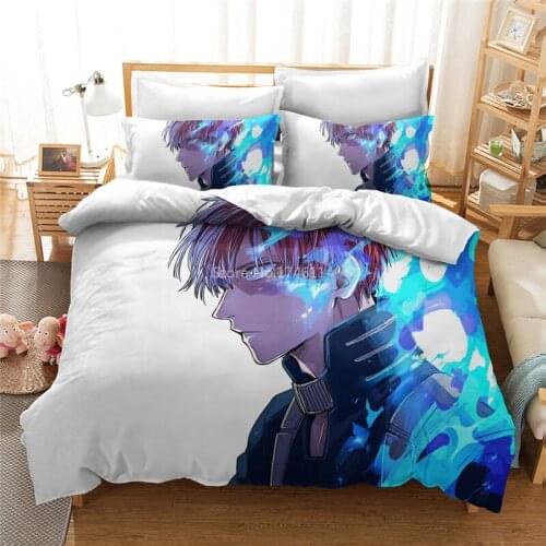 2/3pcs My Hero Academia Printed Bedding Set 3D Duvet Cover Pillowcases Set for Children Kids Young Adult Bedroom Decor 140x210cm