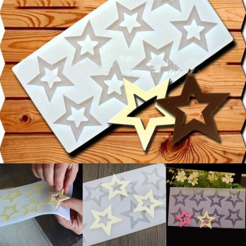 3D Star Shaped Wedding Cake Toppers Muffin Pan Baking Stencil Non-stick Cake Mold Chocolate Cookie Silicone Mold Decoration