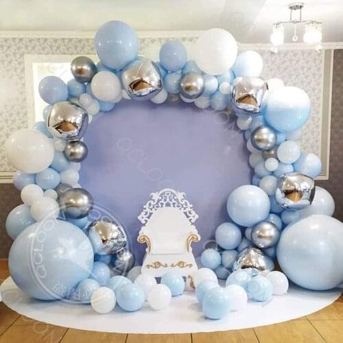 93pcs Macaron Blue Ocean Suit Latex Balloons Garland Arch Kit Birthday Wedding Party Supplies Interior Decoration Layout Helium