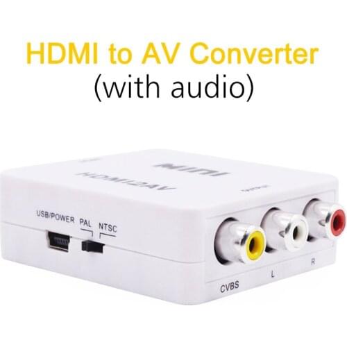 HDMI to AV Scaler Adapter 1080p video Converter HDMI to RCA AV/CVBS L/R Soution NTSC PAL For PS4 XBOX TV Monitor