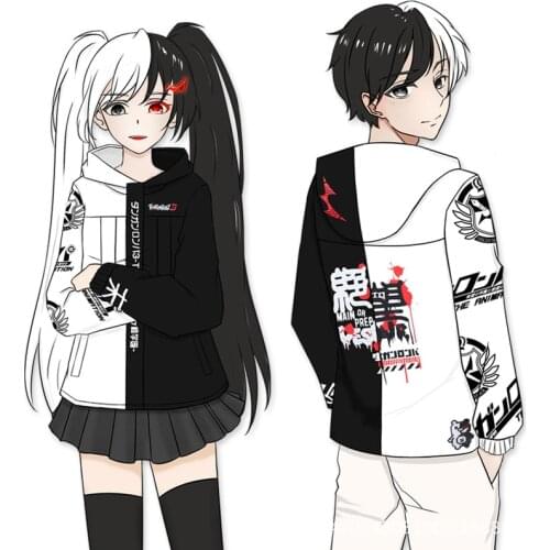 Ainme Danganronpa Monokuma Cartoon Cosplay Costume Winter Hoodies Jacket Warm Casual Coat Women Men Unisex Hooded Sweatshirt New