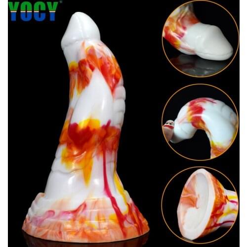 YOCY Huge Anal Butt Plug Soft Sex Fantasy Dildo Female Masturbator Silicone Suction Cup For Men Colorful Big Dick
