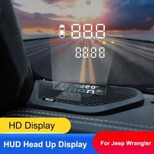 QHCP Car Head Up HUD Display OBD2 Projector Screen Overspeed Warning Navigation Alarm System For Jeep Wrangler JL 2018-2021