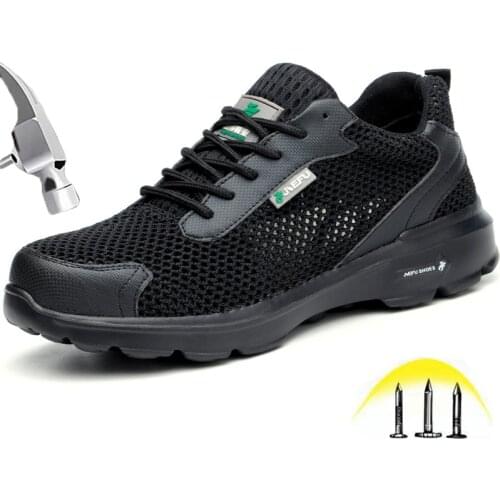 Safety Shoes Mens Anti-smashing Puncture Proof Summer Breathable Deodorant Mesh Insulation Work shoes zapatos de seguridad