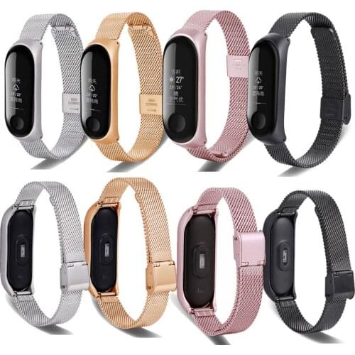 Stainless Steel Strap For Xiaomi Mi band 3 Smart strap Metal wristband Accessories for Xiaomi mi band 3 Fashion Women Men Brand