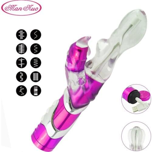 Man Nuo G Spot Rabbit Vibrator Vagina Clitoris Stimulator Dildo Masturbator Vibration Magic Wand Adult Womens Massage Sex Toys