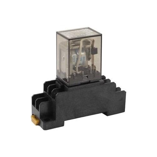 DC 12V Coil DPDT 8 Pins Electromagnetic Power Relay HH52P w DYF08A Base