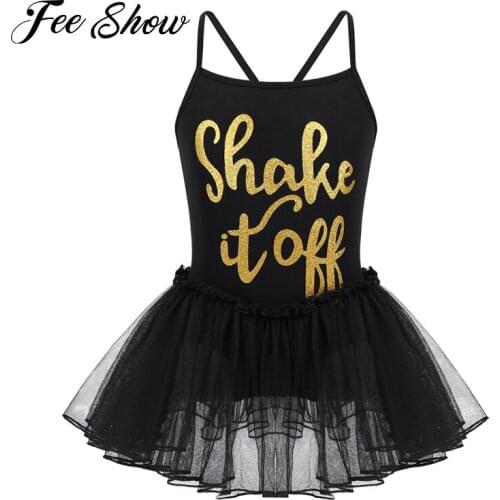 Shiny Letters Kids Ballet Dresses for Girls Bodysuit Braces Dress Gymnastics Leotard Tutu Dance Wear Costumes Ballerina Clothes