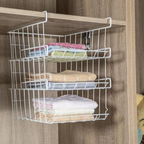Home Storage Basket Kitchen Multifunctional Storage Rack Under Cabinet Storage Shelf Basket Wire Drain Rack Organizer