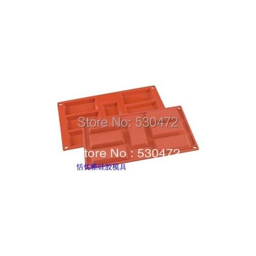 7 hole rectangle diy silica gel cake mould bakingmould29.5C* 17.4C* 1.2CM kitchen tools