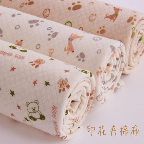 Cartoons printing Cotton Quilted Fabric For Sewing baby Winter Sheets Clothing 50x180cm