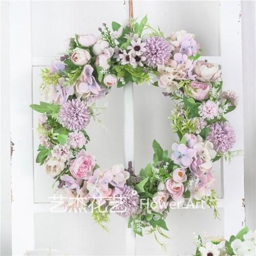 40CM Artificial Garland Hanging Door Wedding Decorative Wreath Photography Prop Window Home Decoration Floral Christmas Wreath